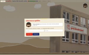 Výuková hra Literatura opáčko na webu Střední školy podnikání Vysoké Mýto